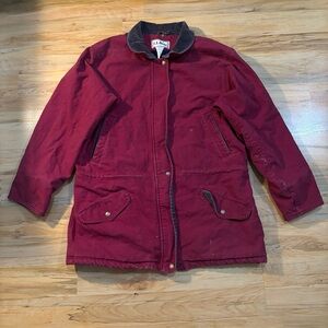 L.L. Bean Maroon Jacket with Dark Collar